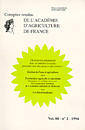 Gestion de l'eau & agriculture Production agricole & nutrition Les biostimulants Vol.80 N2 1994